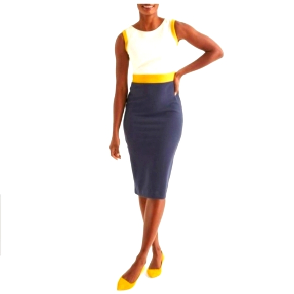 Boden Celia Ottoman sheath colorblock dress size 4P - Picture 3 of 13